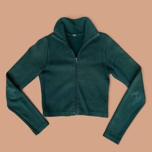 John Galt turtle neck ribbed forest green sweater